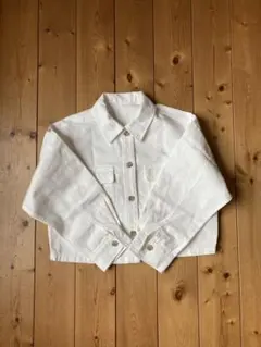 【再値下げ】GU デニムクロップドシャツジャケット 白 Sサイズ