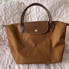 LONGCHAMP トートバッグ ブラウン ナイロン レザー