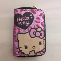 ハローキティ　ヒョウ柄　マルチケース　キーケース　レオパードピンク