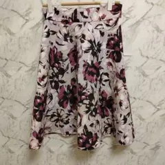 ✤PROPORTION フレアスカート 花柄 ひざ丈 ピンク系 Mサイズ