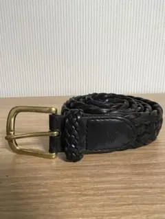 ポロラルフローレン ベルト メッシュ イントレチャート 編み込み 本革　長め