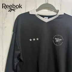 Reebok ロングスリーブ ゲームシャツ M ブラック　バレー　サッカー