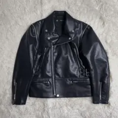 GU×UNDERCOVER ダブルライダースジャケット　フェイクレザー