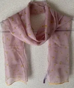 NAF NAF 薄手 ピンク系 花柄 スカーフ ストール