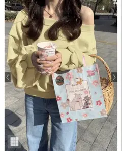 オフショルダースウェットトップス[pm392] イエロー GRL