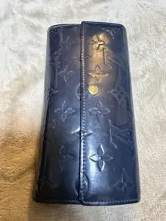 LOUIS VUITTON 長財布 ネイビー レザー エナメルのサムネイル