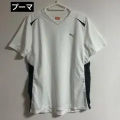 PUMA Vネック Tシャツ ホワイト ブラック 速乾　Lのサムネイル