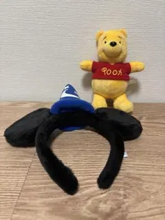 ディズニーセット ミッキー デザイン カチューシャプーさん ぬいぐるみ