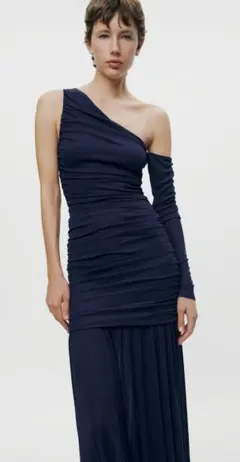 新品未使用タグ付 ZW COLLECTION アシンメトリーミディワンピース