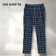 THE SHOP TK カジュアルパンツ　テーパード　チェック柄　ネイビー　Ｌのサムネイル