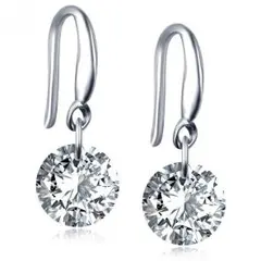 キラキラ ピアス レディース イヤリング　耳スタッド シルバー フックピアス