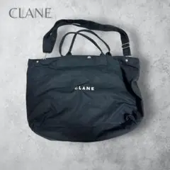 【CLANE クラネ】　マルチトートバッグ　ロゴプリント　ブラック　黒