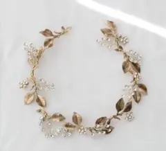 新入荷！ウェディング　結婚式　ゴールド　ヘッドドレス　ヘアアクセサリー　前撮りし