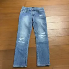 GAP ダメージデニムパンツ ジュニアストレッチ スキニーデニム ライトブルー