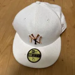 New Era 59FIFTY ホワイト NYキャップ 7 1/2