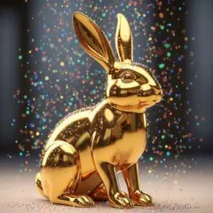 宇宙のウサギ イラストゴールド♥a4額付き発送♥レアポスター 幻想的なゴールドのウサギのイラスト額付き発送♥a4ポスター - メルカリ