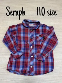 【美品】Seraph チェック柄 長袖シャツ 110サイズ