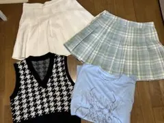プリーツスカート2点とトップス2点セット