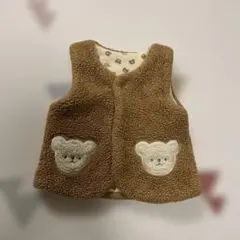 ブラウン クマ　ベビーベスト　ボア