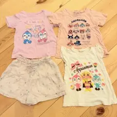 アンパンマンTシャツとショートパンツ4点セット