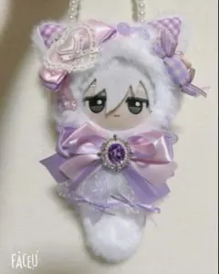 ぬい服 ちびぐるみ10cm 可愛いレースリボンお姫様パール付猫 着せ替え服