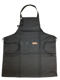 黒いエプロン　フロントポケット付き