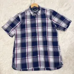 Henry Cotton's チェックシャツ 半袖 LLサイズ 大きめ メンズのサムネイル