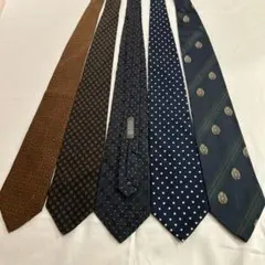 ネクタイ 5本 セット まとめ売り ドット 小紋柄 コーチ、ピエールカルダン 他