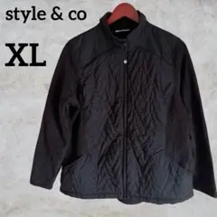style & co 【XL】キルティングジャケット フリース ブラック 秋冬