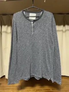 BANANA REPUBLIC ヘンリーネック長袖カットソー S グレー
