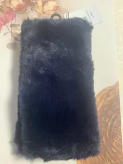 [新品]LANVIN en Bleu ネイビー ファー　アームウォーマー