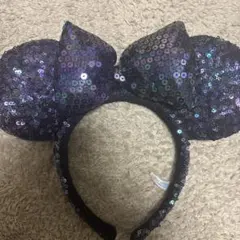 ディズニー リボン型カチューシャ 紫