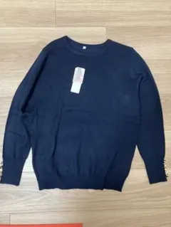 ネイビー M セーター 長袖　ニット　coca