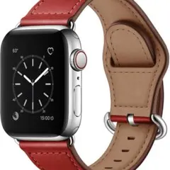 Apple Watch レザー バンド 赤茶