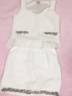 Delyle NOIR パールビジュー裾シフォンセットアップのサムネイル