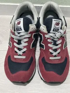 New Balance 574 レッド ネイビー 24.5cm ニューバランス