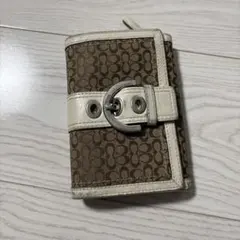 コーチ 折り財布 ブラウン/ホワイト