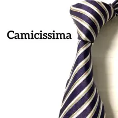Camicissima カミチッシマ　ネクタイ　ストライプ　パープル　ゴールドのサムネイル