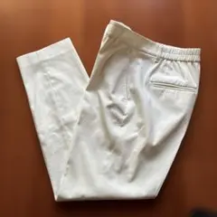 PLST ホワイト リネンブレンドスティックパンツ