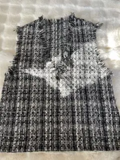 フリンジ付きストライプベスト