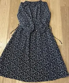 ナノユニバース　小花柄　ワンピース　長袖　ロング　F ウエストゴム　春服　未使用
