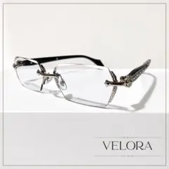 【24時間以内発送/新品】リムレスメガネ　ブラック　シルバー　y2k