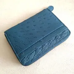 新品　本革　ソフト レザー コインケース　くすみブルー