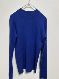 chocol raffine robe ブルー リブニット 長袖