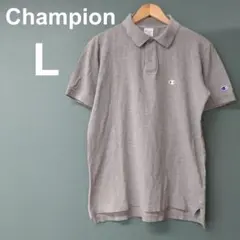 Champion チャンピオン ポロシャツ グレー L ロゴ刺繍 定番のサムネイル