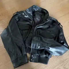 ブラックレザーライダースジャケット