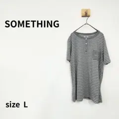 SOMETHING 半袖ヘンリーネックTシャツ Lサイズ N-118のサムネイル