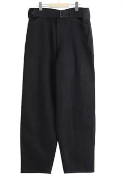 【25AW】comoli ベルテッドデニム パンツ ブラック サイズ 1 コモリ