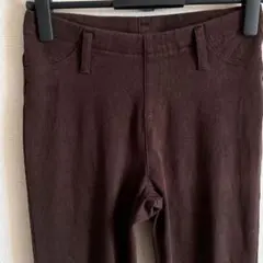 レギンスパンツ スキニー スリム テーパード M 茶 綿 伸縮 美脚 通勤