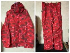 A BATHING APEスノボJKT×パンツ赤カモ セットアップ - メルカリ